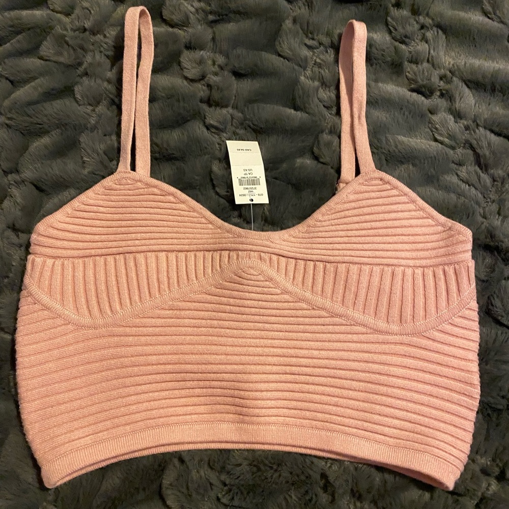 NWT- Aerie waffle/rib bra crop top size XS
